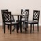 Baxton Studio Adina Grey Upholstered and Dark Brown Finished Wood 5-Piece Dining Set 173-9726-10900 - alternate 2